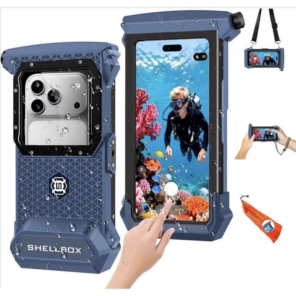 Professional 4th Generation Waterproof Diving Phone Case, Blue
